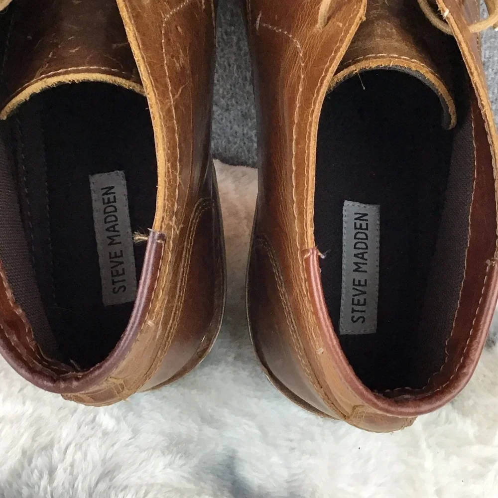 Steve Madden Harken Men's Brown Leather Chukka Boots Size 11.5 - Picture 9 of 11